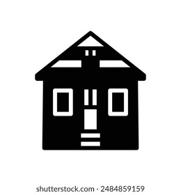 cottage house icon solid style