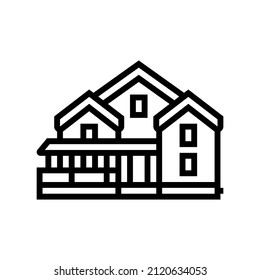 cottage house line icon vector. cottage house sign. isolated contour symbol black illustration