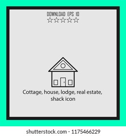 Cottage, house, lodge  line icon