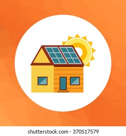 Cottage house with solar panels