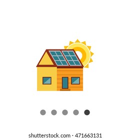 Cottage house with solar panels