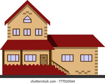 Cottage. House. Vector illustration concept. Isolate on white
