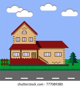 Cottage. House. Vector illustration concept