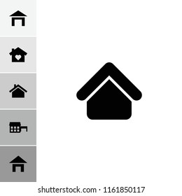 Cottage icon. collection of 6 cottage filled icons such as house building, house with heart, house. editable cottage icons for web and mobile.