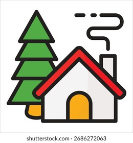 Elemento del icono de la cabaña para el diseño
