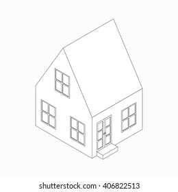 Cottage icon, isometric 3d style