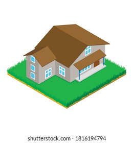 Icono de cabaña. Icométrica ilustración del icono del vector de cabaña para web