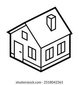 Cottage icon in isometry style. Real estate image for website, app, logo, UI design.