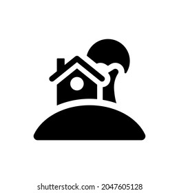Cottage icon on white background