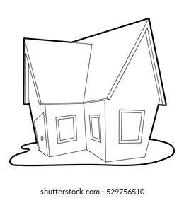 Cottage icon. Outline illustration of cottage vector icon for web