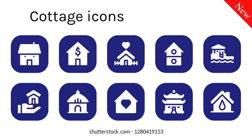  cottage icon set. 10 filled cottage icons. Simple modern icons about  - House, Home, Bungalow, Hut