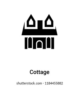 Cottage icon vector isolated on white background, logo concept of Cottage sign on transparent background, filled black symbol