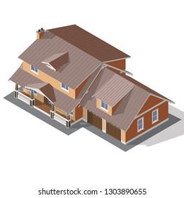 Cottage Isometric Vector