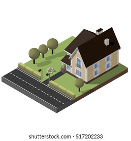 Cottage Isometric Vector