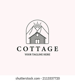 cottage line art minimalist design vector illustration creative icon