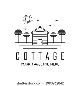 Cottage Line Art Village Logo Vector Stock Vector (royalty Free 