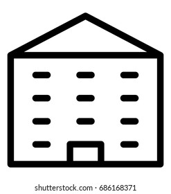 Cottage Line Vector Icon
