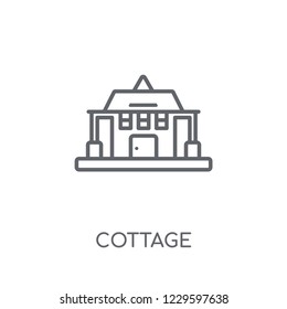 Cottage linear icon. Modern outline Cottage logo concept on white background from Real Estate collection. Suitable for use on web apps, mobile apps and print media.