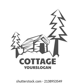 ilustración vectorial del diseño del logotipo de la cabaña