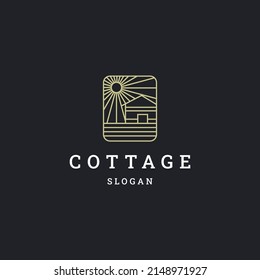 Cottage Logo Symbol flache Design-Vorlage