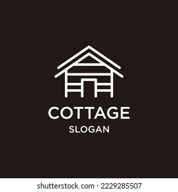 Cottage logo icon flat design template