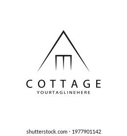 cottage logo minimalist line art cabin