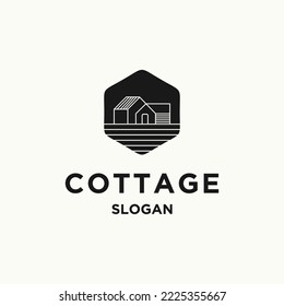 Cottage-Logo-Vorlage Vektorgrafik-Design