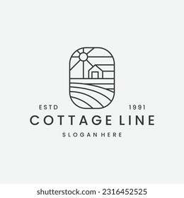 Cottage logo vector icon illustration hipster vintage retro .