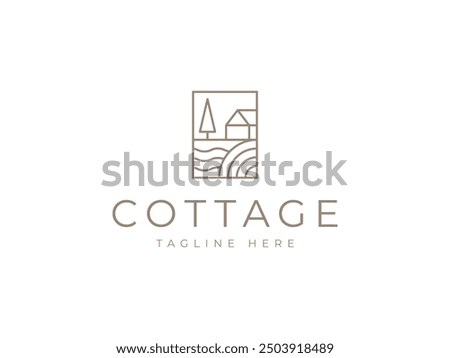 cottage logo vector illustration. cabin logo template