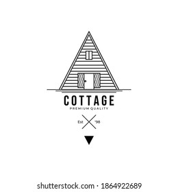 Cottage Logo Vektorgrafik Design Vintage Line Art