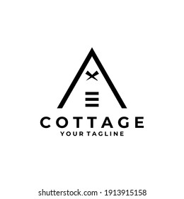 cottage logo vector vintage symbol illustration design