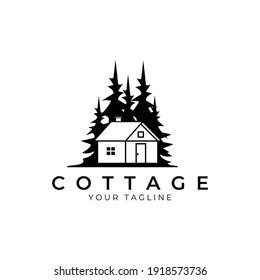 cottage logo vector vintage symbol illustration design