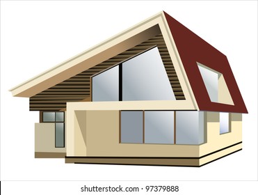 cottage on a white background
