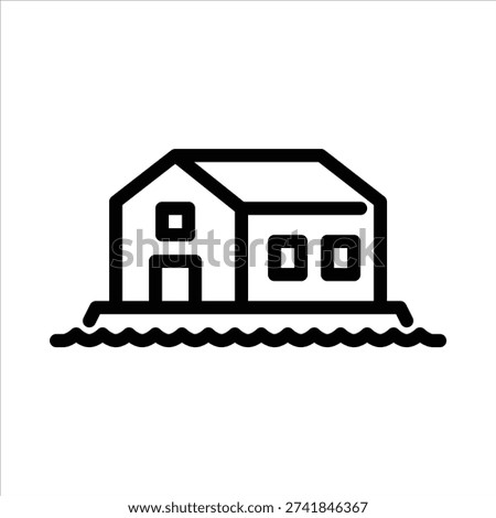 cottage outline icon. cabin line illustration.