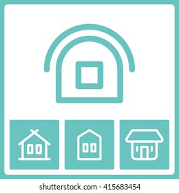 Cottage pictogram. Web vector graphic. Design collection.