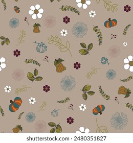 Cottage Romanticize the countryside ,seamless pattern ,prints background