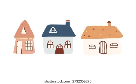 Cottage Row Hand Drawn House Illustrations