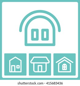 Cottage sign. Web vector graphic. Design collection.