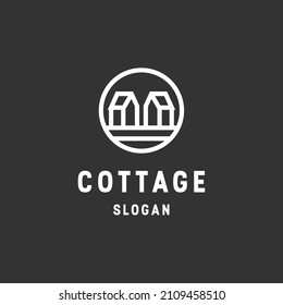 Cottage Simple Concept Logo  on black backround
