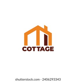 cottage simple home logo vector 