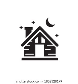  Cottage Solid Style Icon. EPS 10 File