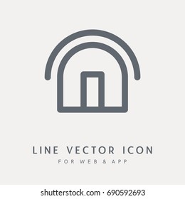 Cottage vector icon. Single isolated object. For web and App.