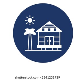 Icono de vector de cabaña que puede modificar fácilmente

