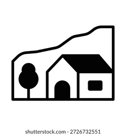 Icono del Vector de la cabaña que puede modificar o editar fácilmente

