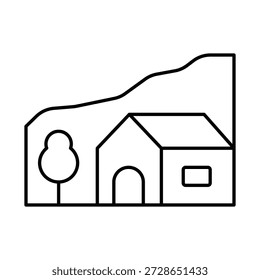 Icono del Vector de la cabaña que puede modificar o editar fácilmente


