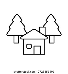 Icono del Vector de la cabaña que puede modificar o editar fácilmente

