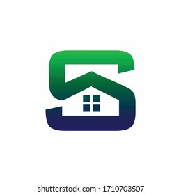 logotipo vectorial de la cabaña, diseño del logotipo de la letra s