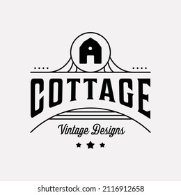 diseño de símbolo de logotipo vintage de cottage