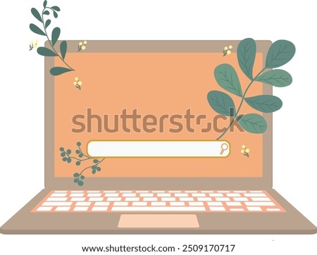 Cottagecore Botanical Cute PC Desktop Laptop Search Bar 