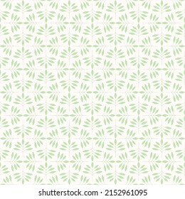 Cottagecore botanical seamless pattern. Vintage floral vector background with branches and symmetric leaves. Mosaic grid, simple retro print for fabric, home textile and goods